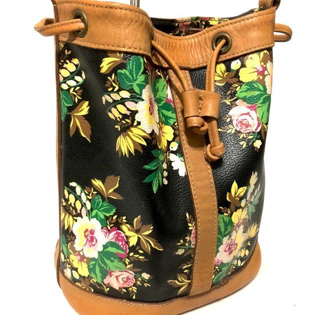 KENZO - KENZO ケンゾー レザー ショルダーバッグ 花柄 バケツ KENZO - KENZO ケンゾー レザー ショルダーバッグ 花柄 バケツ
