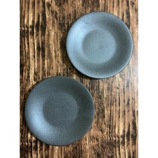 黒銀17cmプレート2枚セット 和食器 美濃焼 オシャレ カフェ風 陶磁器(食器)