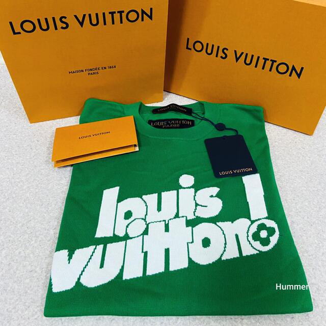 LOUIS VUITTON ルイ・ヴィトン ニット 22SS RM221 JS5 HMN81W エブリデイ LV クルーネック ニット 半袖 Tシャツ オフホワイト系 S