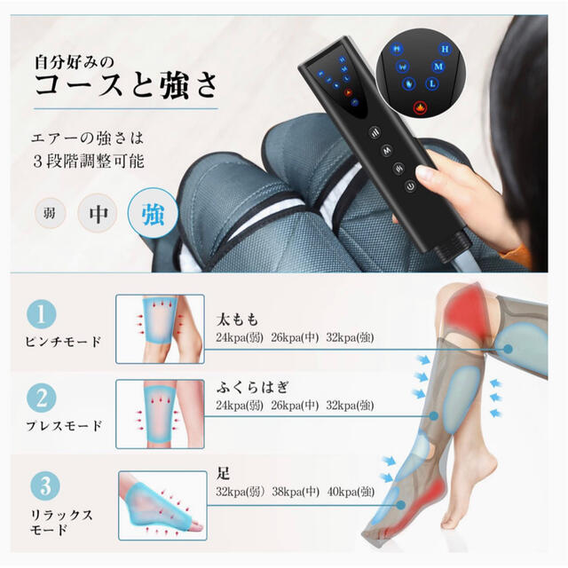 フットケア エア加圧式 足先~太ももまで対応 足全体