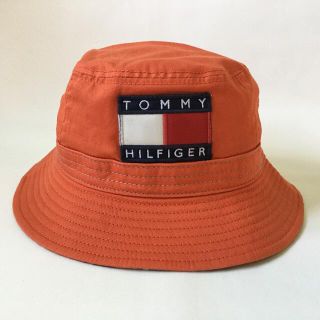 トミーヒルフィガー(TOMMY HILFIGER)のTOMMY HILFIGERトミーヒルフィガーバケットハット帽子オレンジチェック(ハット)