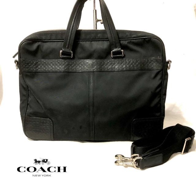 コーチ COACH ビジネスバッグ ナイロン レザー トートバッグ