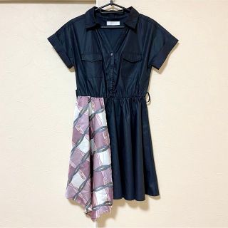 セシルマクビー(CECIL McBEE)のCECIL 変型ワンピース 半袖 ドレス ピンク(ミニワンピース)