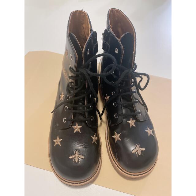 美品GUCCI kids レザーブーツ 星 蜂 スター ビー chateauduroi.co