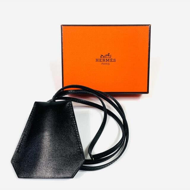 アクセサリー【希少品】HERMES クロシェット ブラック □D刻印 マルジェラ期 箱付き