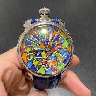 ガガミラノ(GaGa MILANO)の[ガガミラノ手巻き式] 腕時計 48mm マルチカラー文字盤 カーフ革ベルト(腕時計(アナログ))