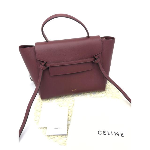 CELINE♦︎ベルトバッグ ミニ / グレインドカーフ ショルダーストラップ付セリーヌ