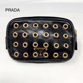 プラダ(PRADA)のプラダ　ポーチ　パンチング　羊革(ポーチ)