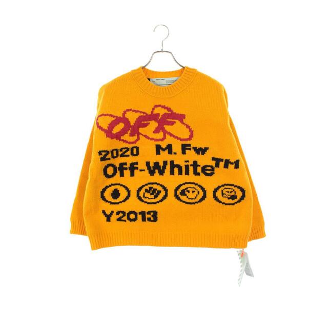 人気商品】 OFF-WHITE ロゴ刺繍クルーネックニット 【新品/確実正規品