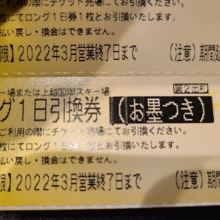 岩原スキー場リフト券大人2枚(スキー場)