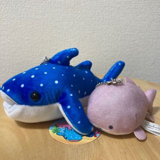 タイトー(TAITO)のジンベイザメ＆じんべえさんとさめさん/ボールチェーン付きマスコットキーホルダー(キャラクターグッズ)