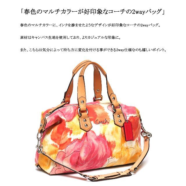 【美品】coach コーチ 2wayバッグ マルチカラー レディース