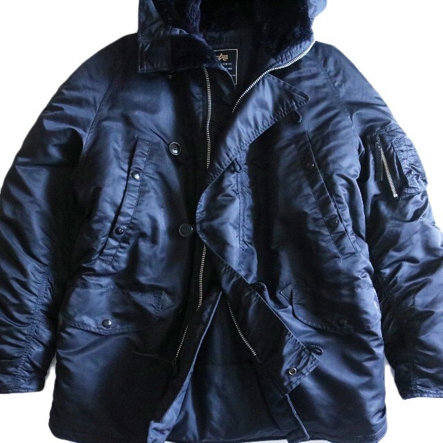 ALPHA INDUSTRIES(アルファインダストリーズ)の【ALPHA INDUSTRY】美品 肉厚 N-3B ミリタリージャケット 黒☆ メンズのジャケット/アウター(ミリタリージャケット)の商品写真