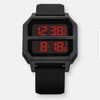 アディダス(adidas)のアディダス オリジナル デジタル腕時計 Z16-760 ブラック×レッド(腕時計(デジタル))