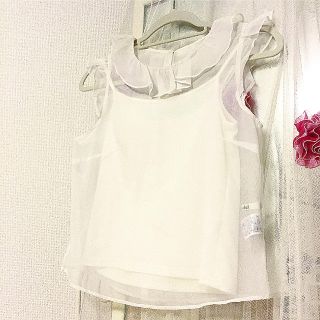 スナイデル(SNIDEL)の【最終値下げ！送料込】snidel❤︎オーガンジーフリルブラウス(シャツ/ブラウス(半袖/袖なし))