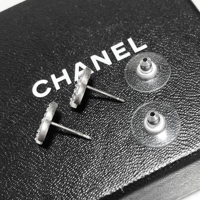 CHANEL シャネル ピアス ココマーク A12W 2012年秋冬 ラインストーン ミニ シルバー レディース 美品  53951