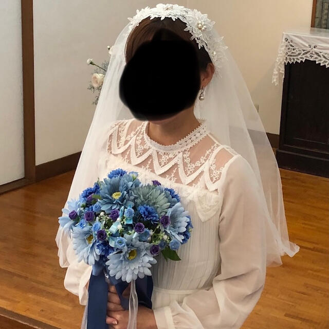 マタニティ ウエディングドレスセット ブーケ&ヴェール付き フォト ... マタニティ ウエディングドレス(13~17号)とブーケセット