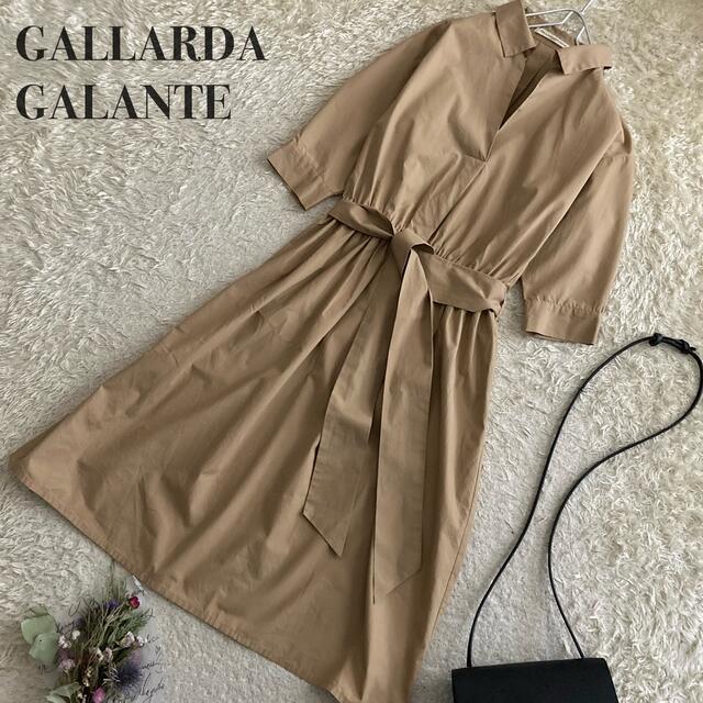 【美品】GALLARDA GALANTE スキッパーロングシャツワンピース