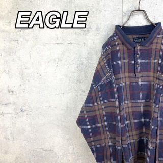 希少 90s EAGLE GOLF ポロシャツ 刺繍ロゴ ビッグシルエット 美品(ポロシャツ)