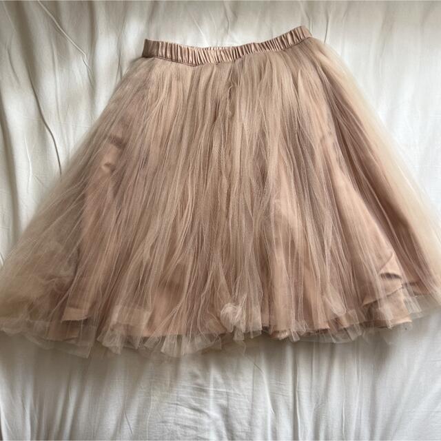 DOUBLE STANDARD CLOTHING(ダブルスタンダードクロージング)のダブスタ　チュールスカート　Vanilla couture サーモンピンク レディースのスカート(ひざ丈スカート)の商品写真