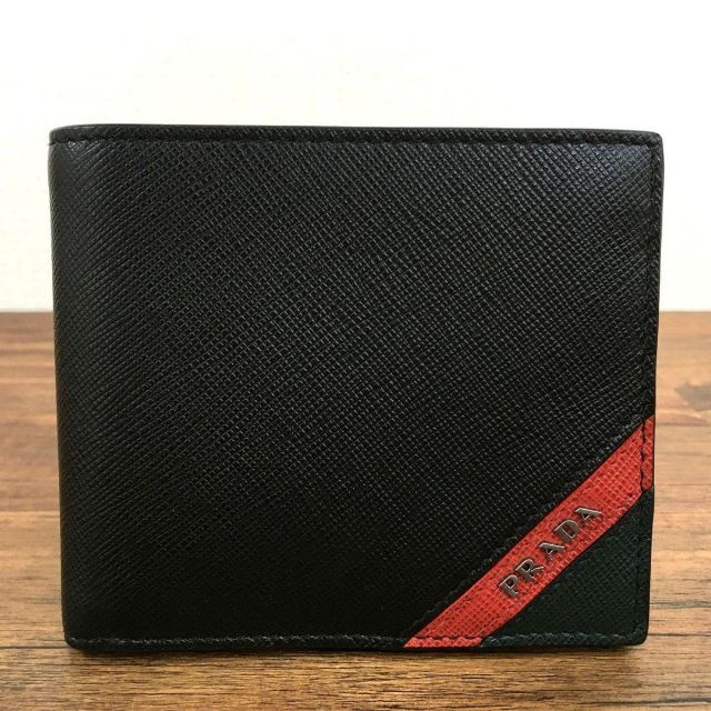 未使用品 PRADA 二つ折り札入れ NERO 2MO513 460