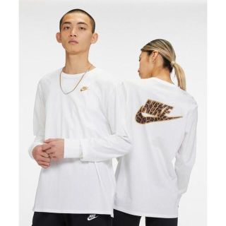 ナイキ(NIKE)の【完売品】NIKE ロングスリーブTシャツ　レオパードロゴ　Mサイズ　ホワイト(Tシャツ/カットソー(半袖/袖なし))