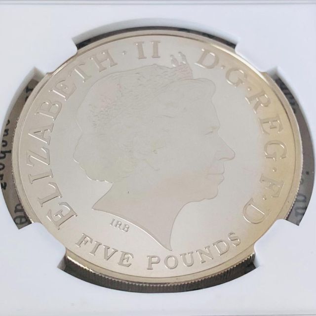 ★NGC★2008 イギリス ５ポンド エリザベス即位450周年記念 PF69白銅重量