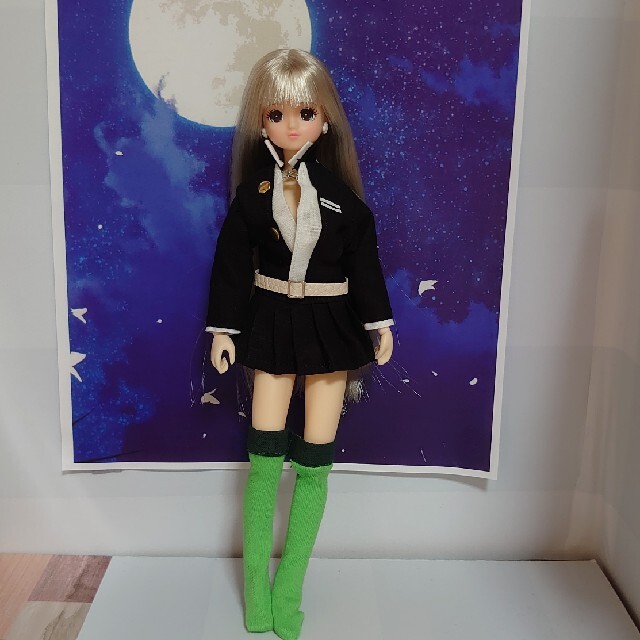 リカちゃん　ハンドメイド服98　隊服風上下セット ハンドメイドのぬいぐるみ/人形(その他)の商品写真