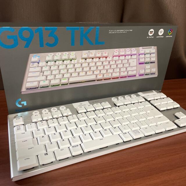 WHITEテンキー付きLogicool  ゲーミングキーボード タクタイル ホワイト G913-TKL