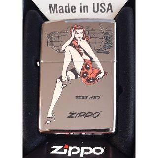 ジッポー(ZIPPO)の珍品 ZIPPO ジッポー ノーズアート ピンナップガール ハイポリッシュクロム(タバコグッズ)