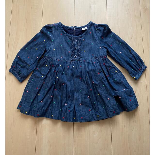 babyGAP(ベビーギャップ)の発送前お値下げ♡【baby GAP デニムワンピース♡90】 キッズ/ベビー/マタニティのキッズ服女の子用(90cm~)(ワンピース)の商品写真