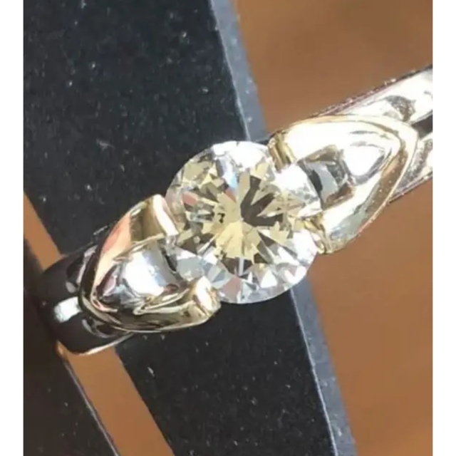 １キャラアップ！鑑別書付き！ライト ブラウン 天然ダイヤモンド リング レディースのアクセサリー(リング(指輪))の商品写真