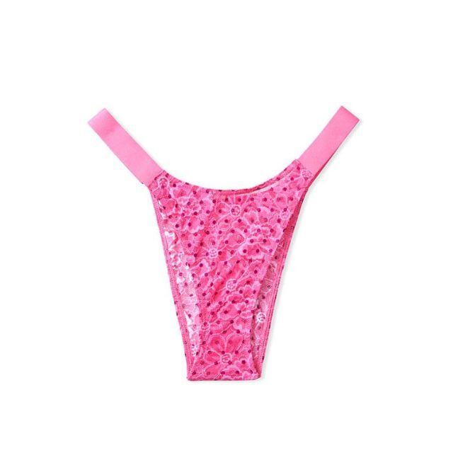 Victoria's Secret(ヴィクトリアズシークレット)のヴィクトリアズシークレット レース ブラジリアン パンティー Pink XS レディースの下着/アンダーウェア(ショーツ)の商品写真