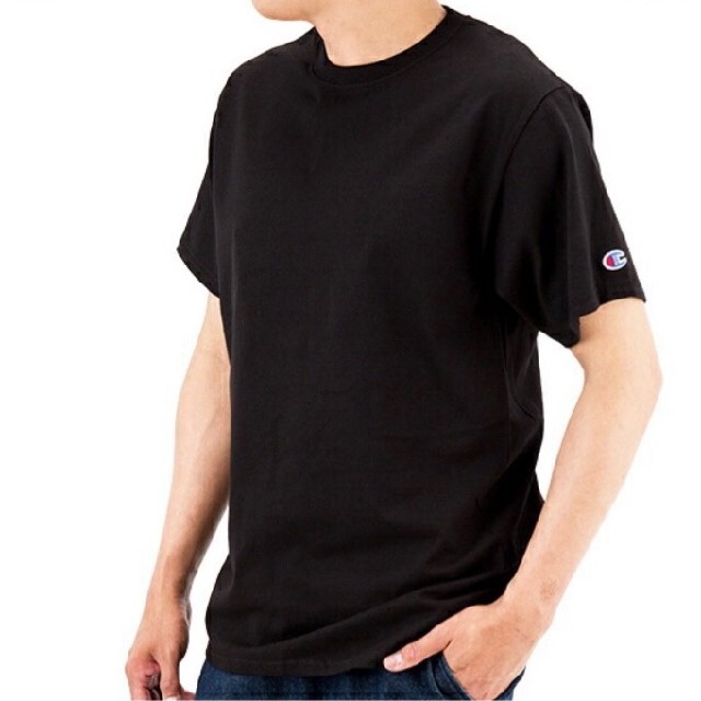 Champion(チャンピオン)の新品未使用 チャンピオン 無地 クルーネック Tシャツ ブラック Mサイズ メンズのトップス(Tシャツ/カットソー(半袖/袖なし))の商品写真