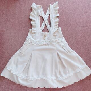 リズリサ(LIZ LISA)のLIZ LISA♡ジャンバースカート♡ホワイト(ひざ丈ワンピース)