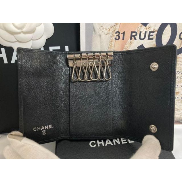 ［正規品］超美品　CHANEL カメリア　4連キーケース　シリアルシールあり