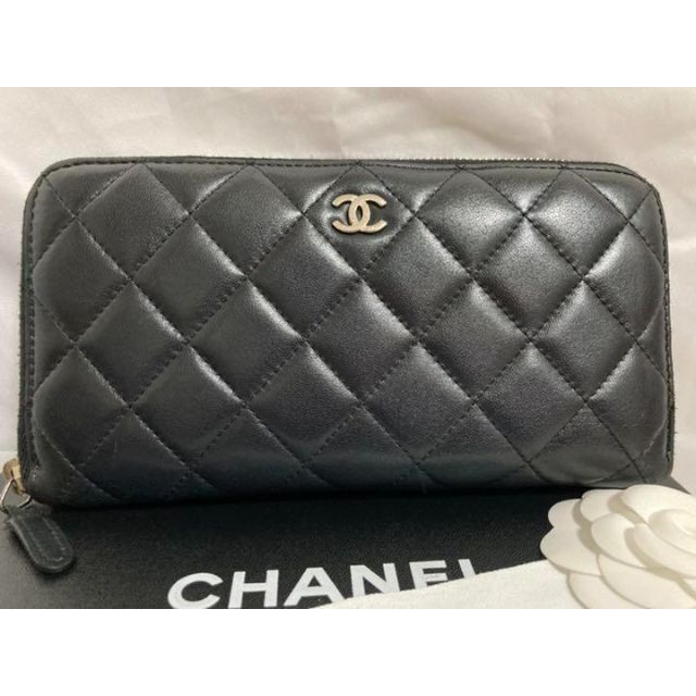 8ヶ所ポケット【付属品完品】CHANEL シャネル マトラッセ ラウンドファスナー 長財布