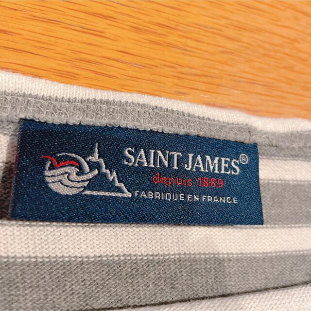 SAINT JAMES(セントジェームス)の【美品】セントジェームス　saintjames グレー　ホワイト　ボーダー　T1 レディースのトップス(カットソー(長袖/七分))の商品写真