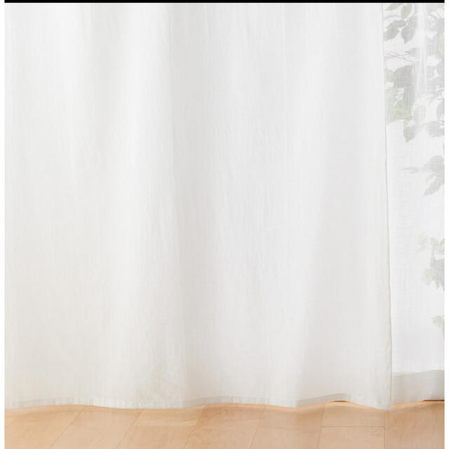 MUJI (無印良品)(ムジルシリョウヒン)の無印良品　カーテン　綿洗いざらし　プリーツ インテリア/住まい/日用品のカーテン/ブラインド(カーテン)の商品写真