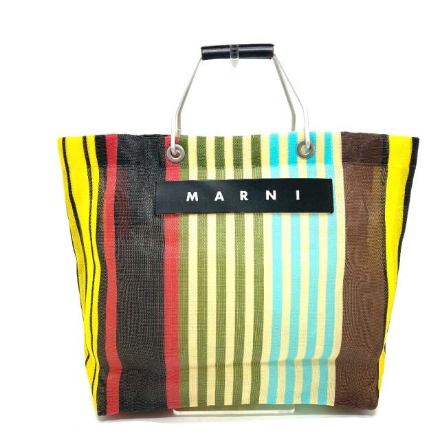 Marni(マルニ)のマルニ ストライプ マーケット ハンドバッグ リゾートバッグ トートバッグ レディースのバッグ(トートバッグ)の商品写真