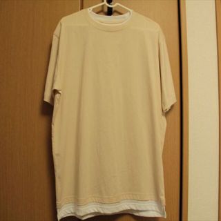 シマムラ(しまむら)の新品！COOL プレミアムコットン フェイクレイヤーTシャツ クリーム系М(Tシャツ/カットソー(半袖/袖なし))