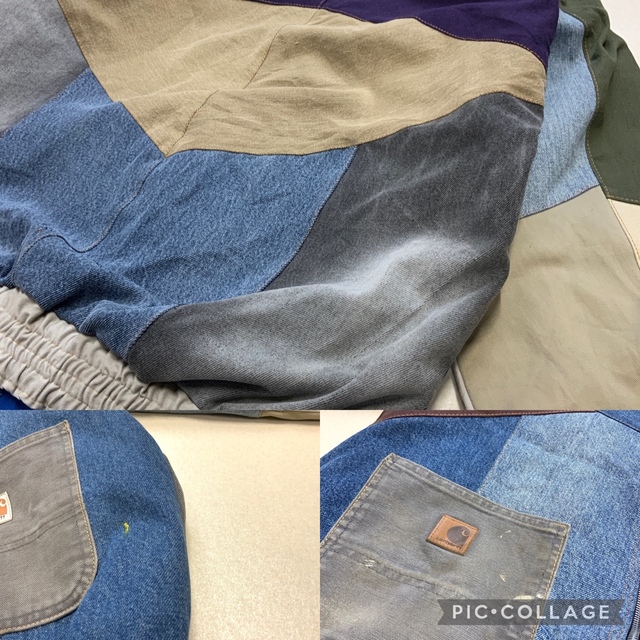 希少 1点モノ Carhartt カーハート デニム ツギハギ ダックパーカー