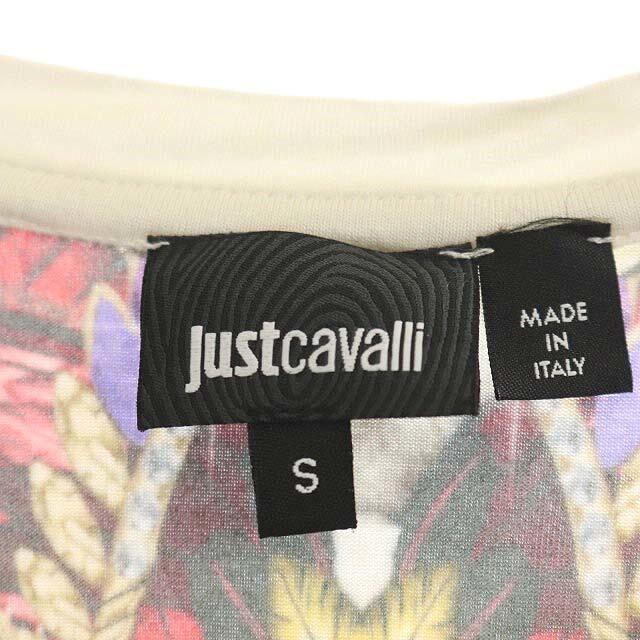 Just Cavalli(ジャストカヴァリ)のジャストカヴァリ JUST カットソー 七分袖 総柄 S 白 マルチカラー レディースのトップス(その他)の商品写真