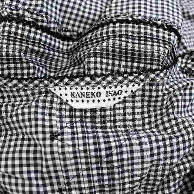 KANEKO ISAO(カネコイサオ)のカネコイサオ ワンピース ロング マキシ リボン ギンガムチェック 半袖 黒 白 レディースのワンピース(ロングワンピース/マキシワンピース)の商品写真