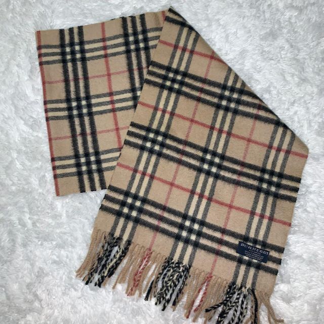 BURBERRY(バーバリー)の【美品】BURBERRY バーバリー　ノバチェック　ベージュ　マフラー　カシミヤ メンズのファッション小物(マフラー)の商品写真