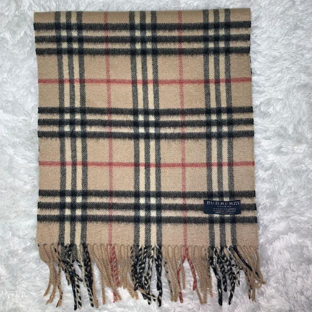 BURBERRY(バーバリー)の【美品】BURBERRY バーバリー　ノバチェック　ベージュ　マフラー　カシミヤ メンズのファッション小物(マフラー)の商品写真