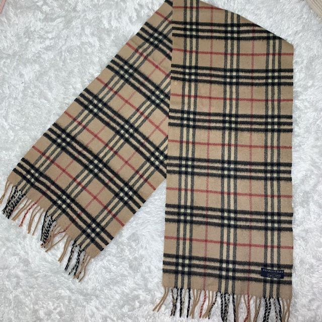 BURBERRY(バーバリー)の【美品】BURBERRY バーバリー　ノバチェック　ベージュ　マフラー　カシミヤ メンズのファッション小物(マフラー)の商品写真