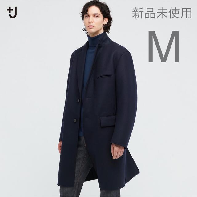 【新品】＋J ウールブレンド チェスターコート ネイビー M