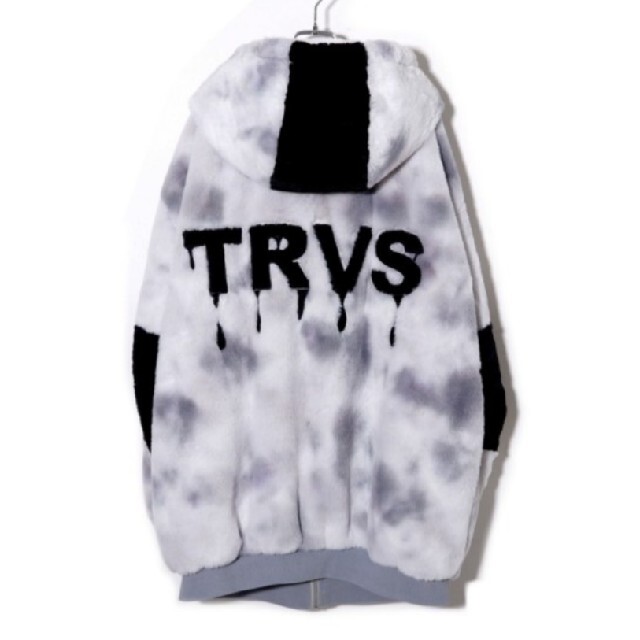 【美品】TRAVAS TOKYO パッチワークバックロゴファー パーカー