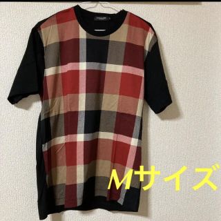 バーバリーブラックレーベル(BURBERRY BLACK LABEL)のブラックレーベル Tシャツ　チェック柄　黒　ブラック　メンズ(Tシャツ/カットソー(半袖/袖なし))